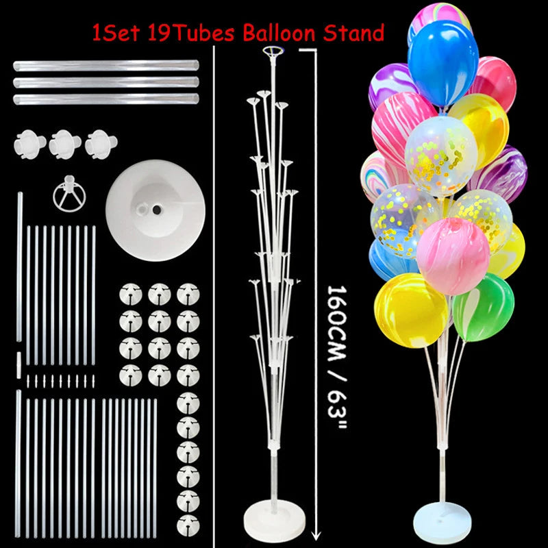 Balloon Column Stand Kit – 130cm/160cm Plastic Pole Set for Birthday & Wedding Balloon Arches