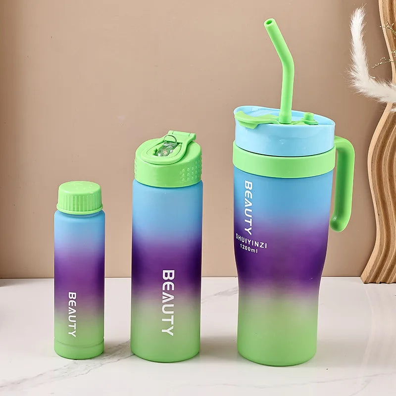 3pcs/Set 40oz Matte Juice Tumbler - BPA-Free with Lid & Straw