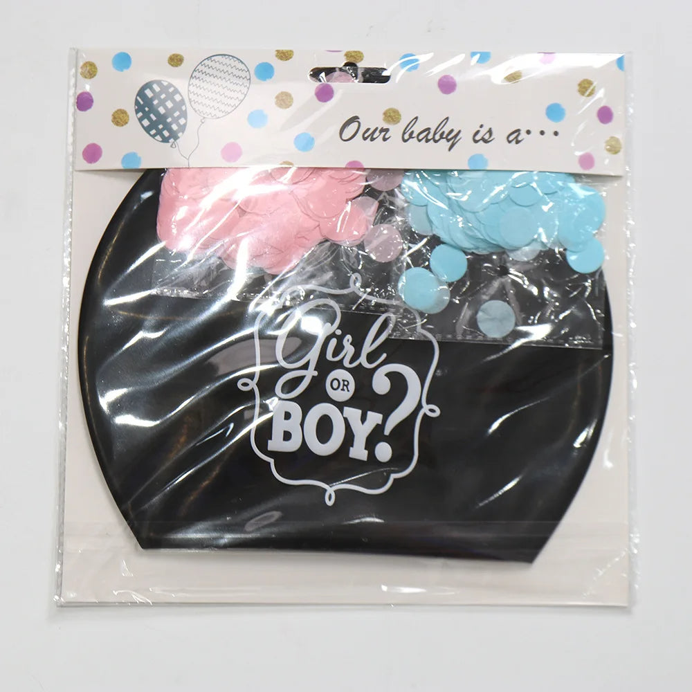 "Boy or Girl?" Black Confetti Balloon – Gender Reveal Party Decoration for Baby Showers