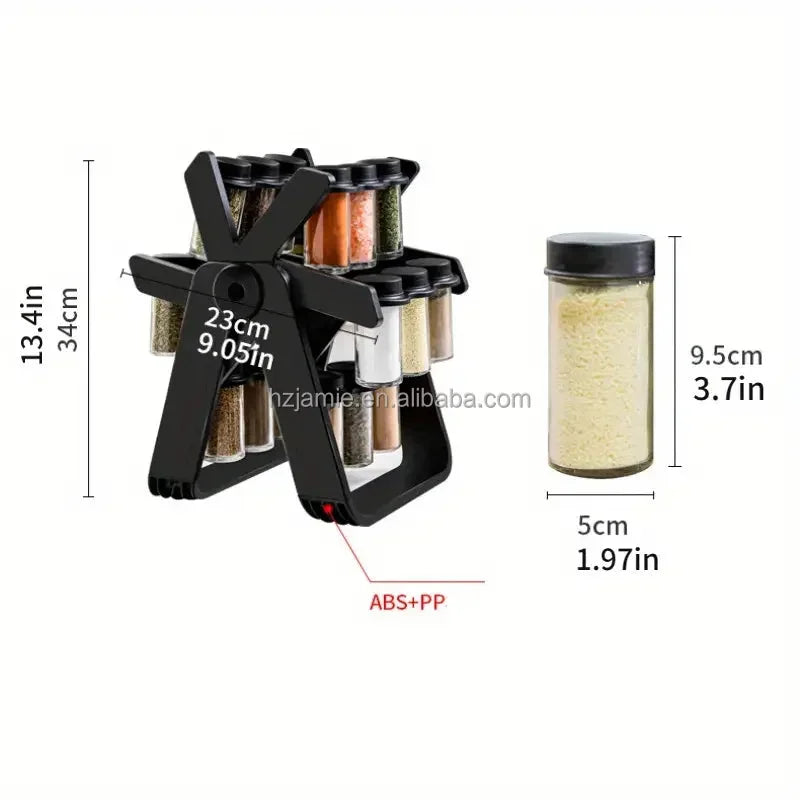 Revolving Ferris Wheel Spice Rack - 18 Jars