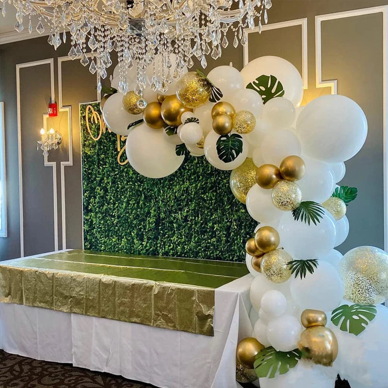 TLX White & Gold Balloon Garland Kit – Arch Decoration for Weddings, Baby Showers & Birthdays