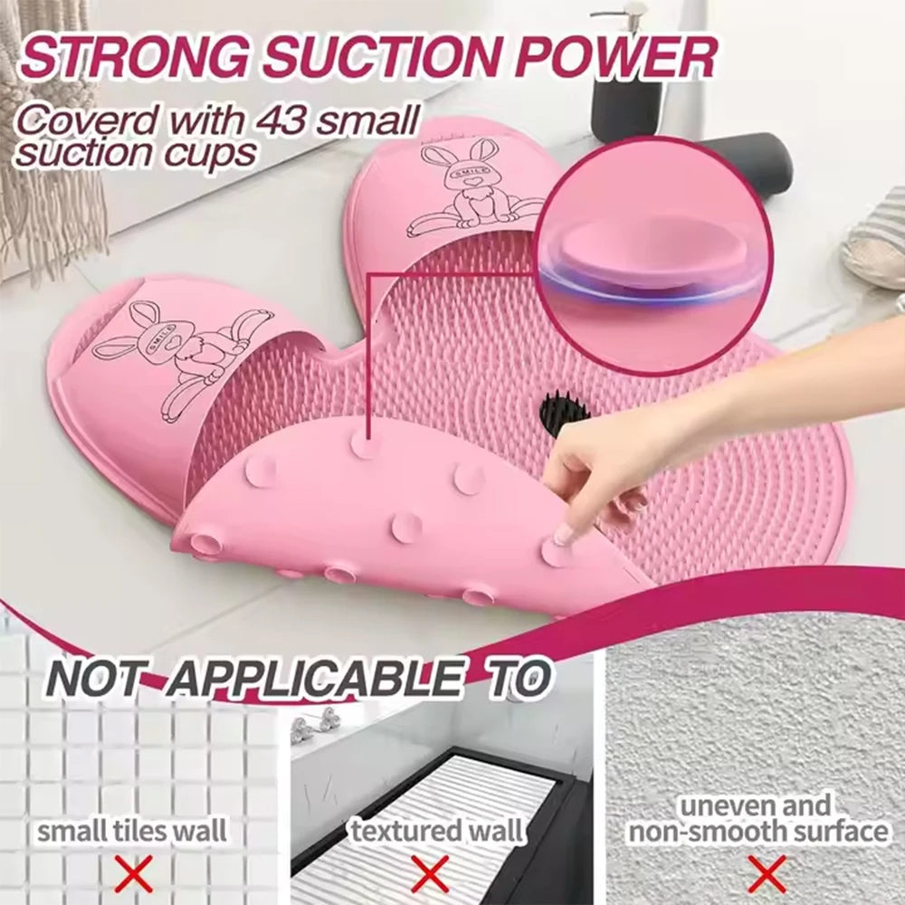 Silicone Foot Scrubber Mat – Non-Slip Shower Massager with Suction Cups & Wall Mount