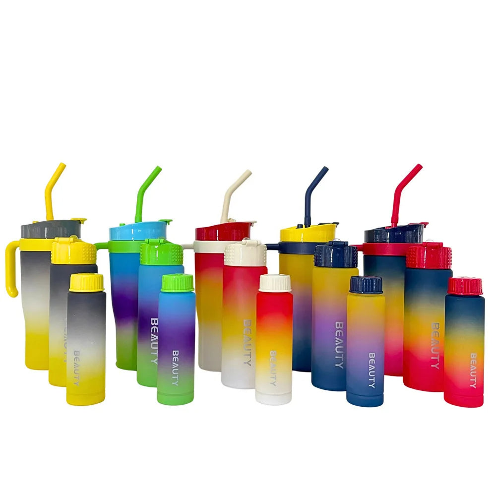 3pcs/Set 40oz Matte Juice Tumbler - BPA-Free with Lid & Straw