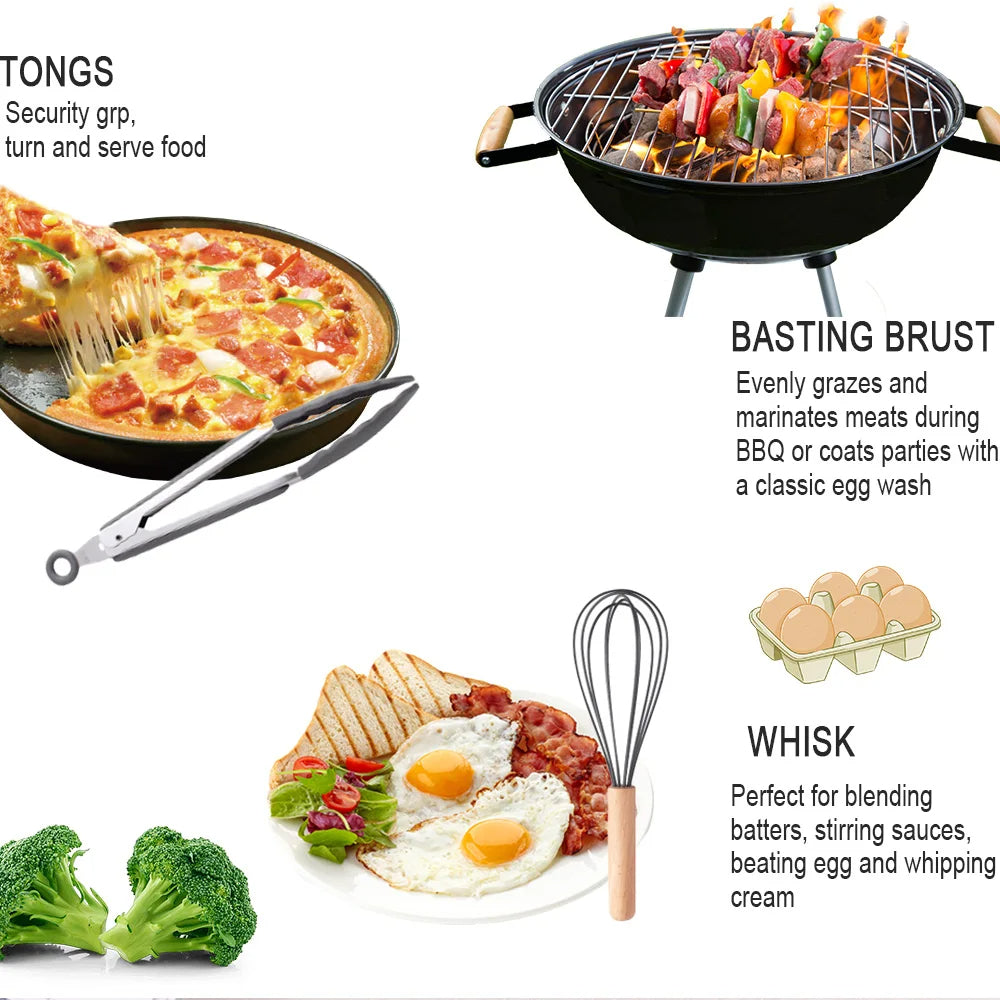 11 Pieces Non-Stick Silicone Kitchen Utensil Set