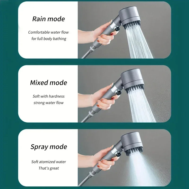 Adjustable High-Pressure Rainfall Shower Head – Water-Saving Mixer