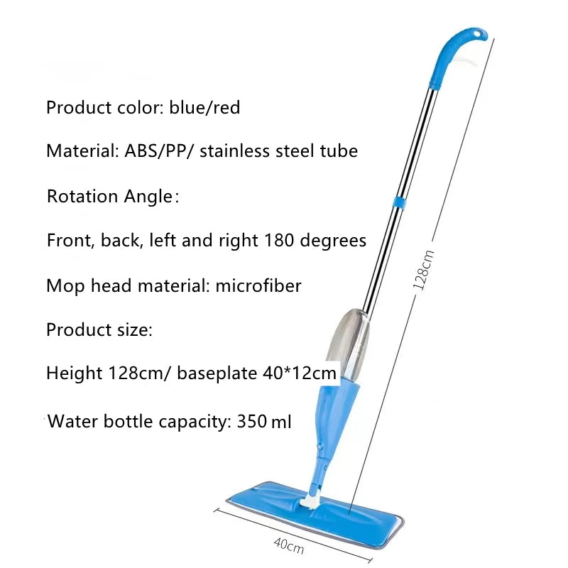 Microfiber Spray Mop – Wet & Dry Floor Cleaner with 2 Reusable Pads for Hardwood & Tile