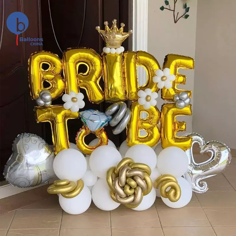 16-Inch "Bride-To-Be" Balloon Set – Party Decoration for Bridal Showers & Weddings