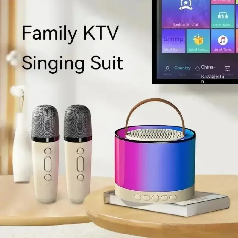 K52 Wireless Bluetooth Speaker with 1 Microphones and RGB Lights – Portable Music Player & Karaoke Machine for Kids and Home Use