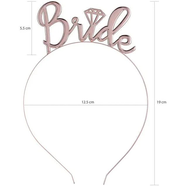 Rose Gold Bride Headband & "Bride to Be" Sash Set – Bachelorette Party Decoration Kit