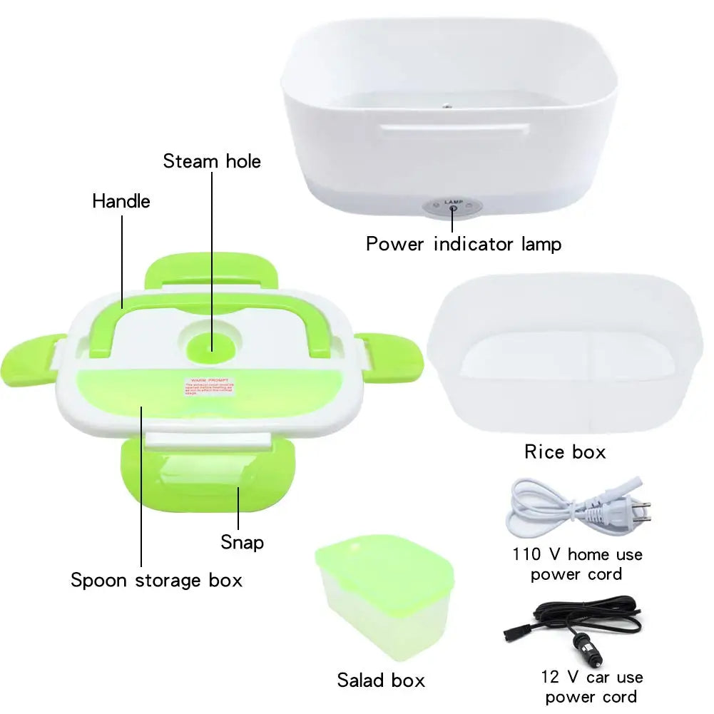 Electric Heated Lunch Box – Portable Food Warmer with Carry Bag