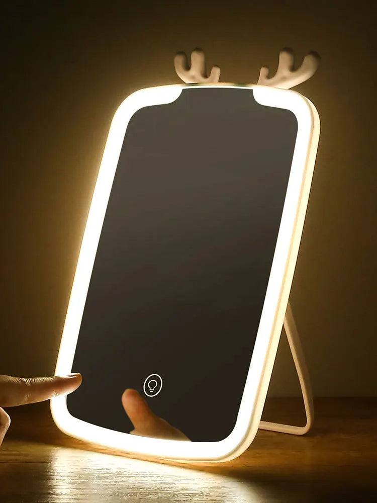 Rechargeable USB LED Makeup Mirror – Handheld & Vanity-Style for Home Use