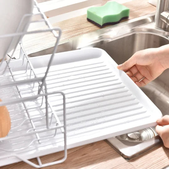 Simple 2-Tier Dish Drying Rack - Kitchenware Storage Holder