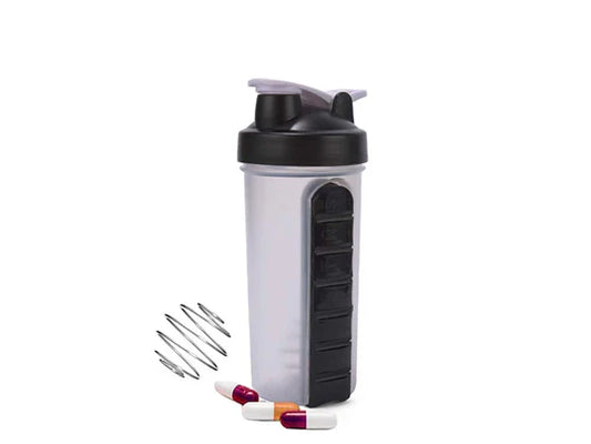 BPA-Free Shaker Bottle with Pill Box