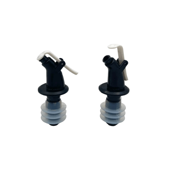 Bottle Pourer with Cover and Silicone Plug - Set of 2