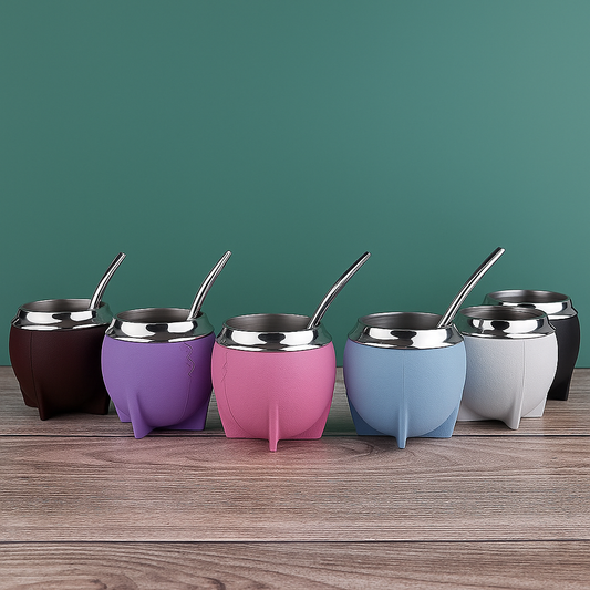 Luxury Leather Mate Cup With Bombilla - 261ml