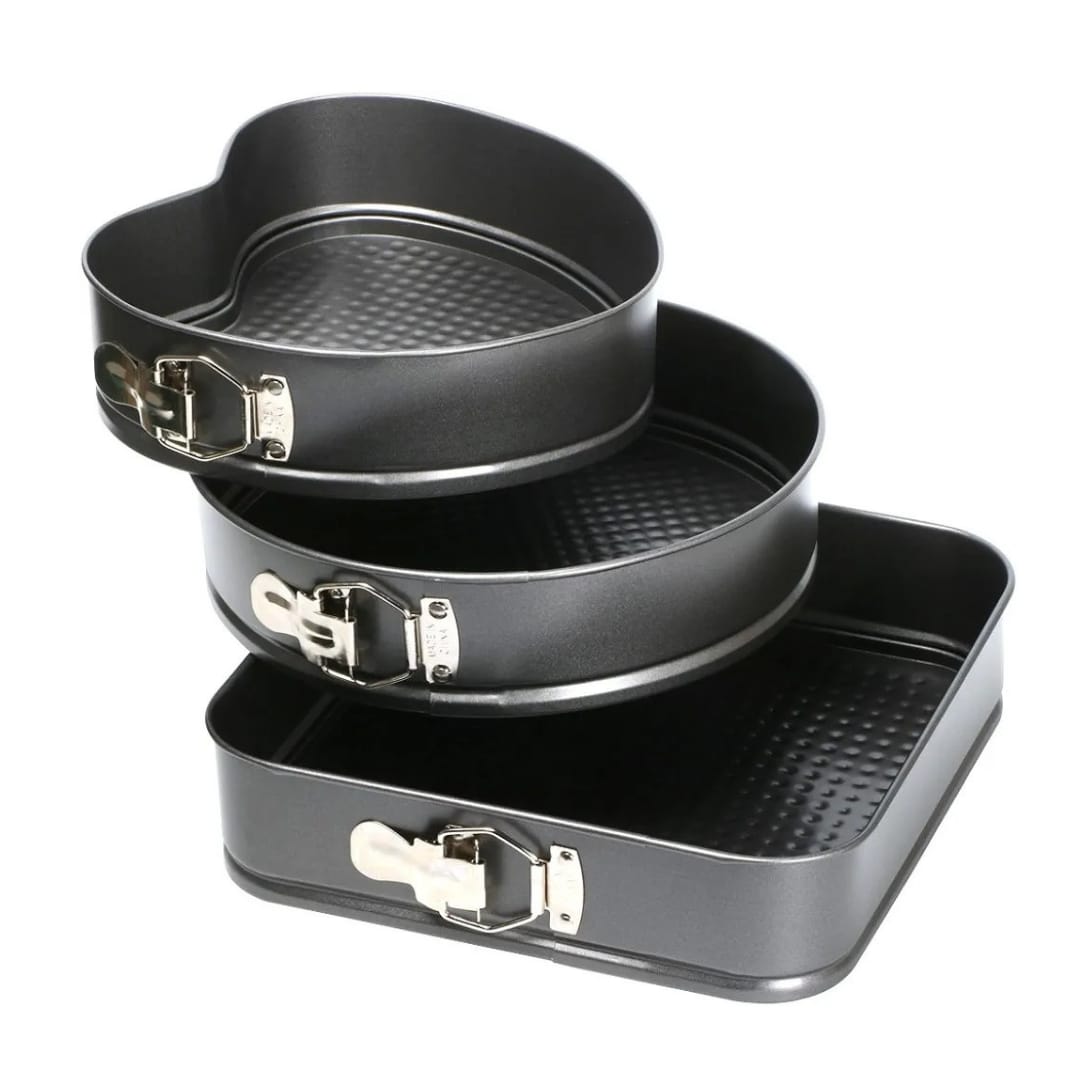 Non-Stick Springform Cake Pan Set – 3 Shapes