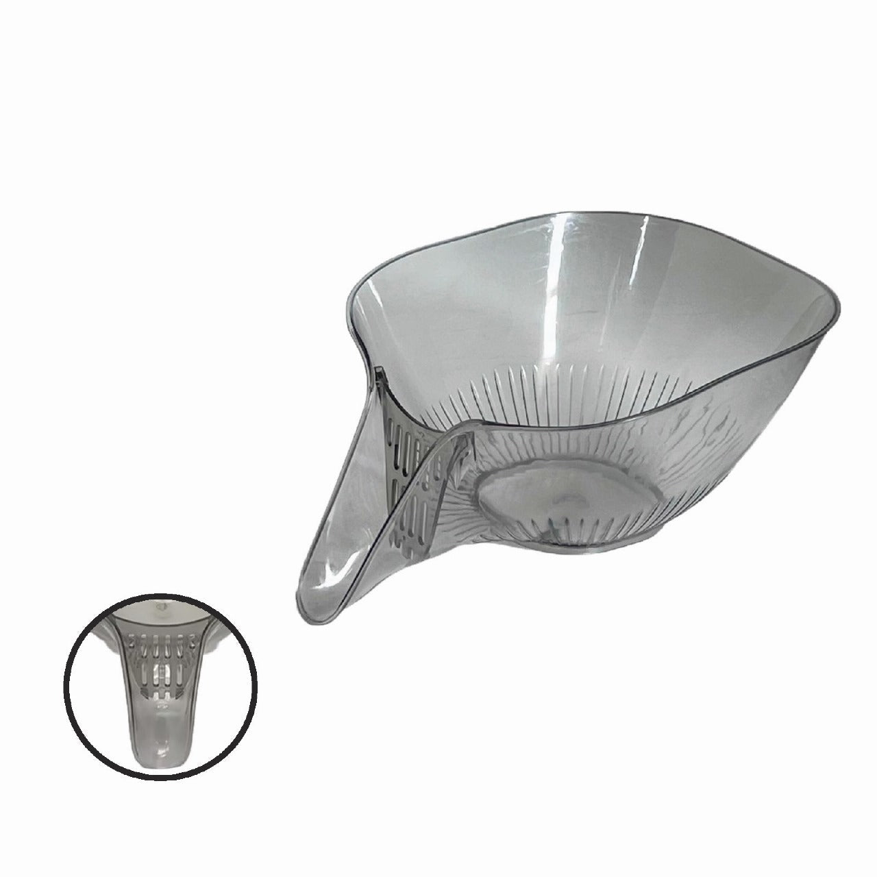 Clear Strainer Bowl with Pouring Spout