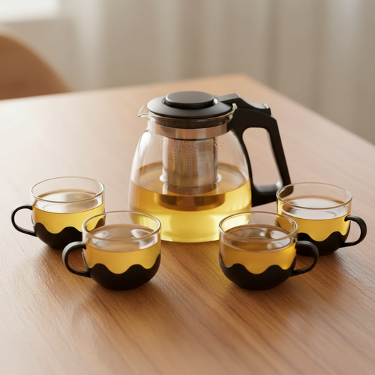 Classic Glass Tea Set - 5 Pcs