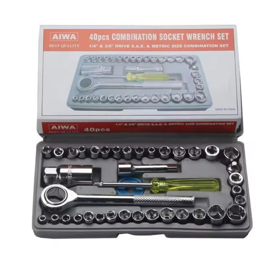 AIWA 40-Piece Socket Wrench Set – SAE And Metric