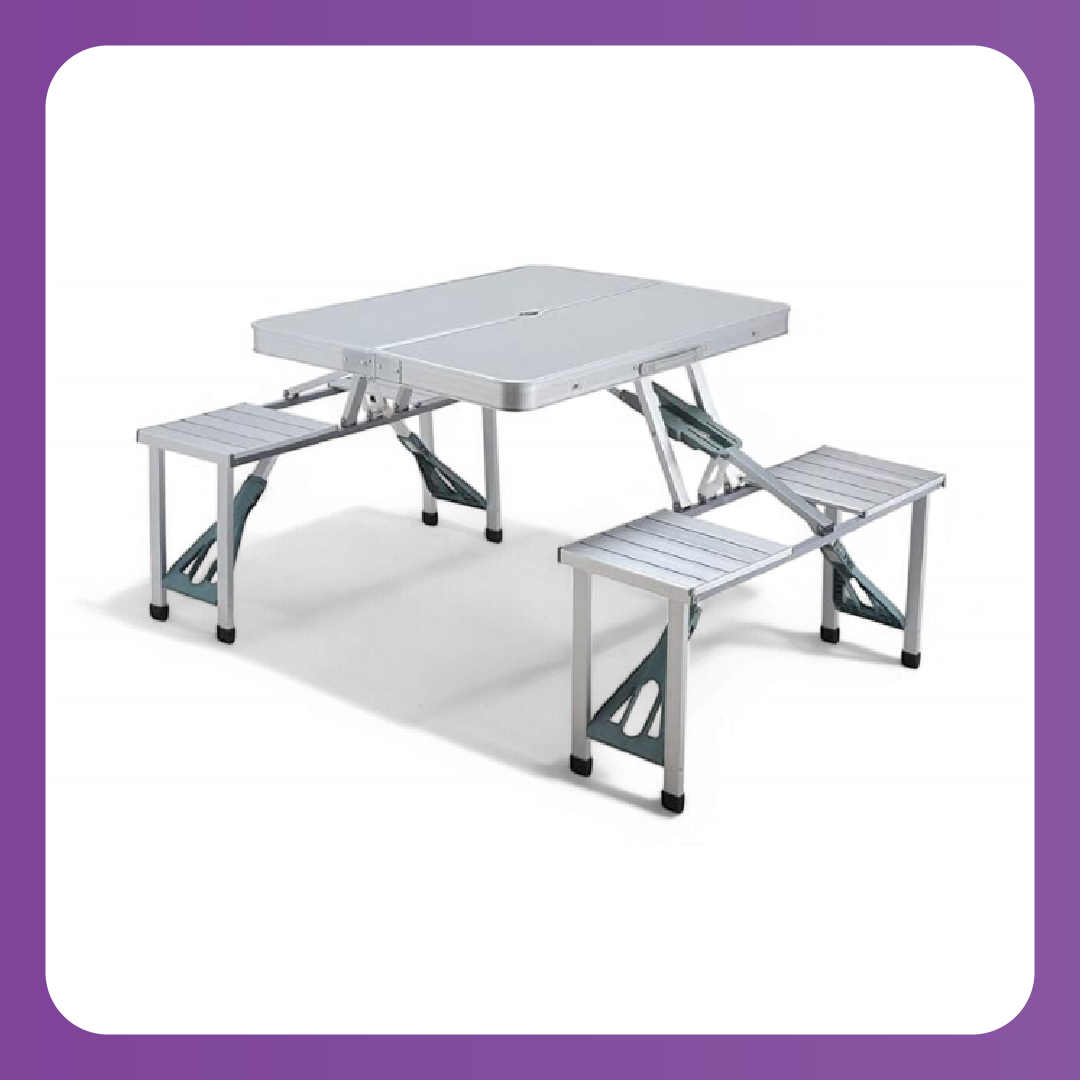 Portable & Foldable Camping Table And Chairs Set