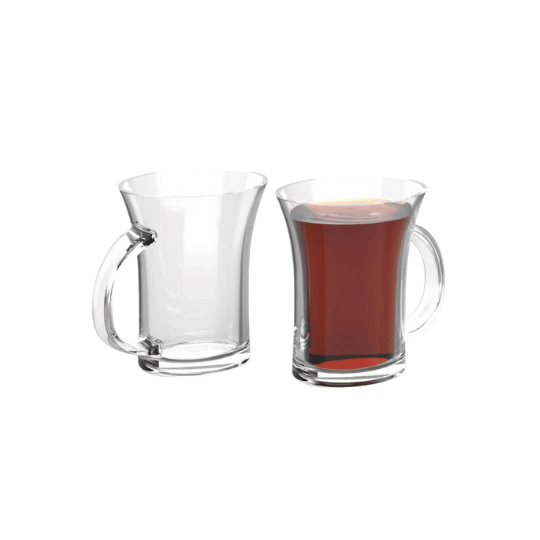 Premium Quality Oval Glass Mug Set - 210ml (Set of 3)