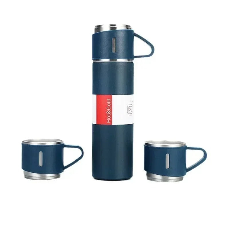 500ml Stainless Steel Vacuum Flask Gift Set with Two Lids