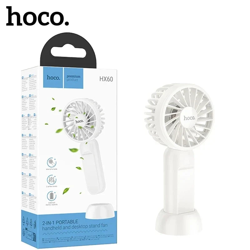 Hoco 2-in-1 Portable Fan – Handheld And Desktop