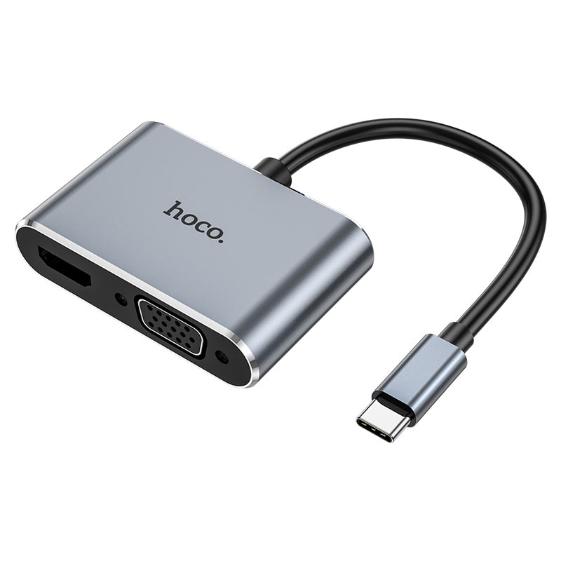 Hoco HB30 Eco Type-C Converter - 4K HDTV, VGA, USB3.0, PD Charging Adapter