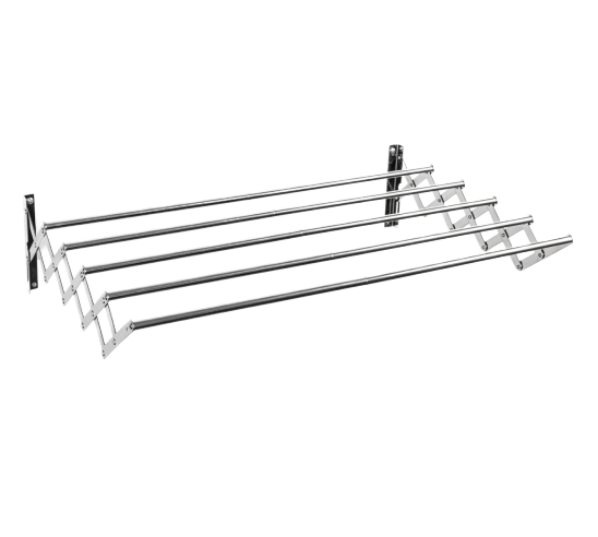 Wall-Mounted Clothes Drying Rack – Metal Foldable Hanger with 5 Rods