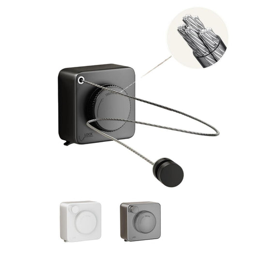 Heavy Duty Retractable Clothesline – 15.1ft Stainless Steel Wall Mounted Laundry Drying Line for Indoor & Outdoor Use