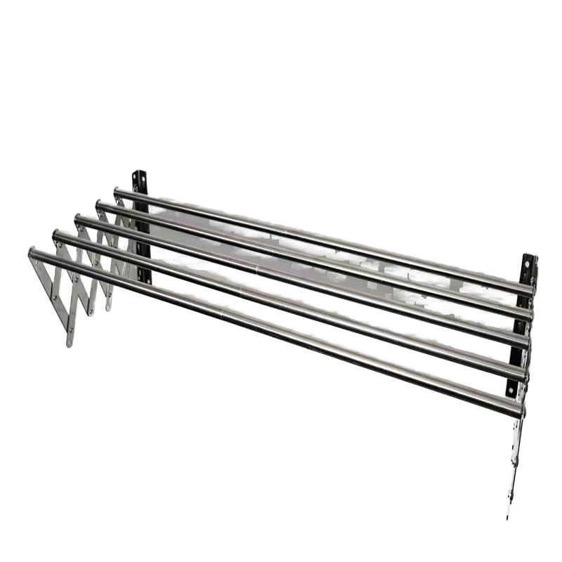Wall-Mounted Clothes Drying Rack – Metal Foldable Hanger with 5 Rods