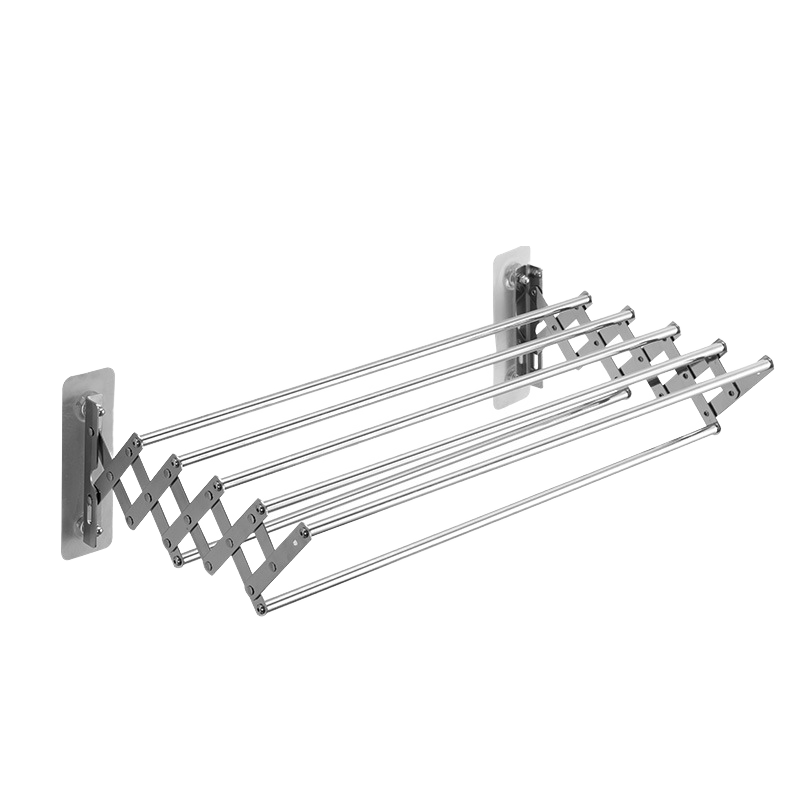 Wall-Mounted Clothes Drying Rack – Metal Foldable Hanger with 5 Rods