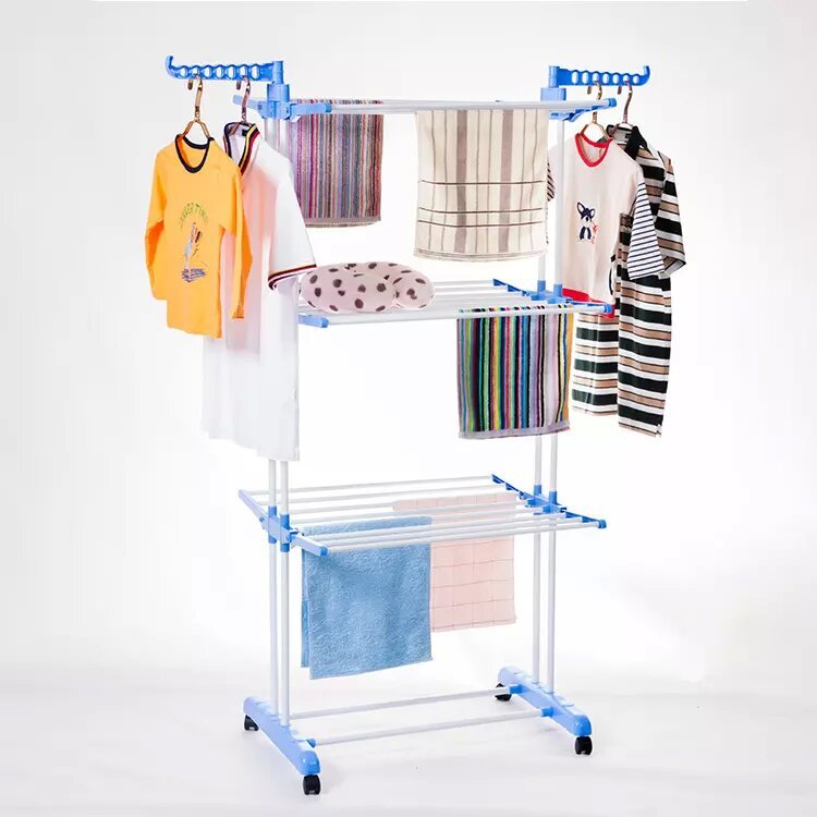 3-Tier Foldable Laundry Drying Rack – Stainless Steel Clothes Stand
