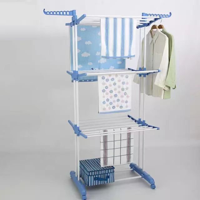 3-Tier Foldable Laundry Drying Rack – Stainless Steel Clothes Stand
