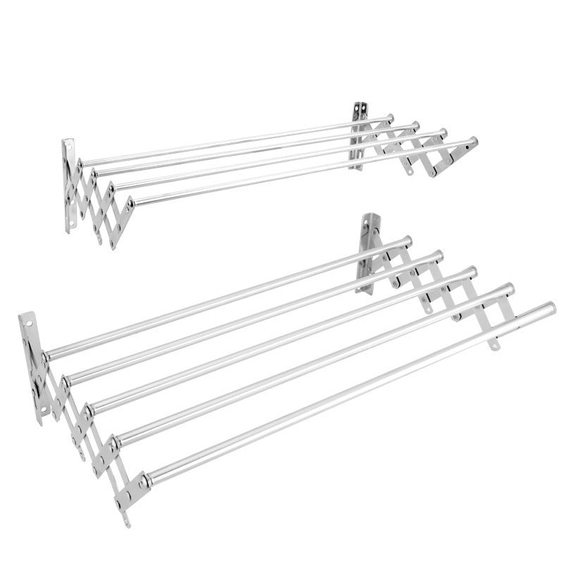 Wall-Mounted Clothes Drying Rack – Metal Foldable Hanger with 5 Rods