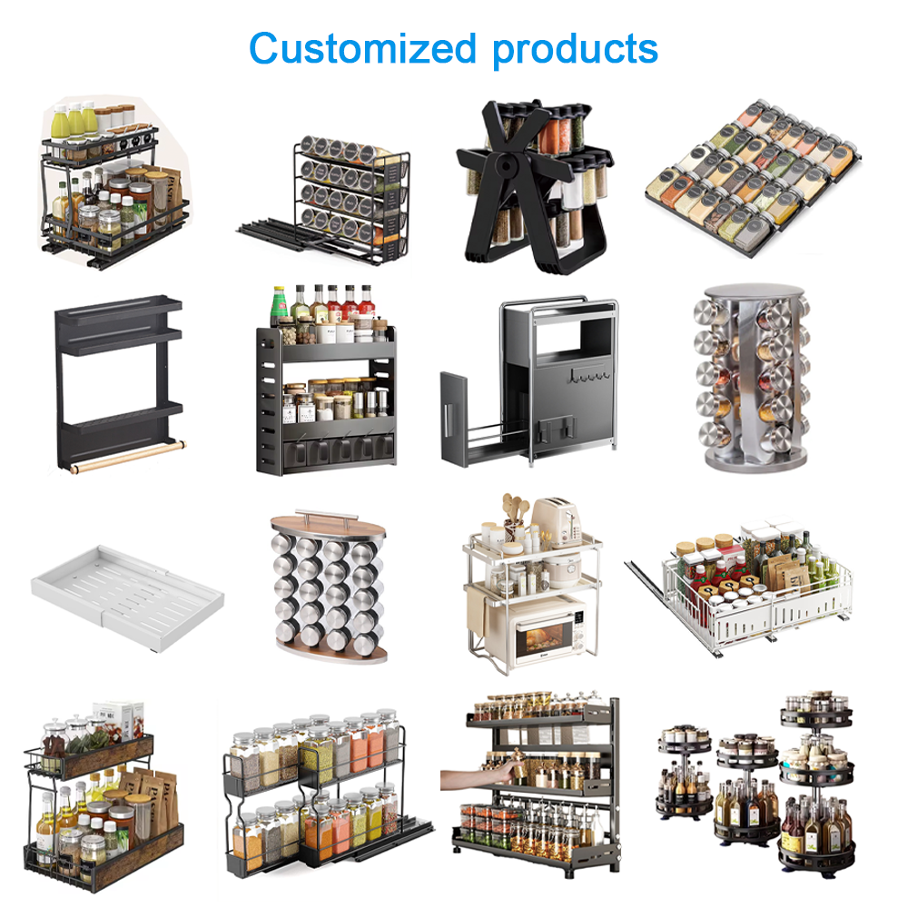 360° Rotating Spice Rack with 16 Glass Jars – Stainless Steel Kitchen Organizer