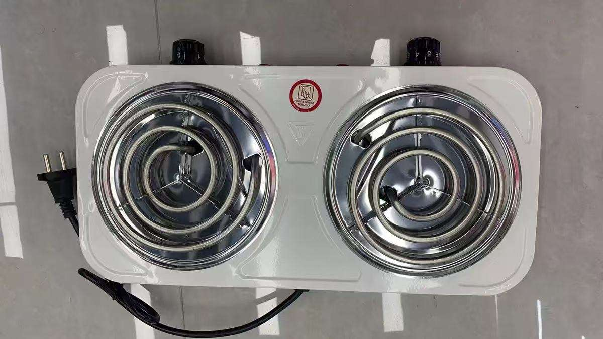 220V Electric Double Hot Plate – 2000W Adjustable Temperature Countertop Stove for Home & Kitchen Use