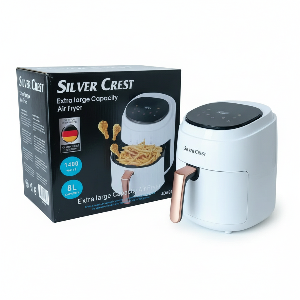 Silver Crest Digital Air Fryer – White And Gold