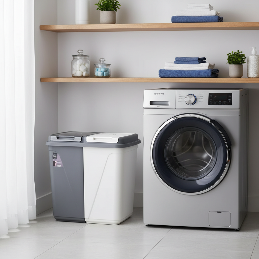 Dual-Compartment Laundry Basket - 90 Liters