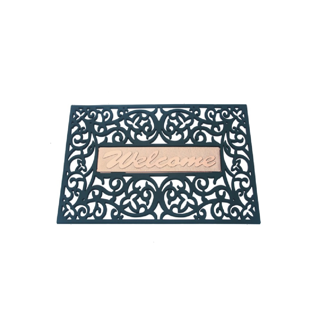 Decorative Scrollwork Welcome Door Mat – Heavy-Duty Outdoor Entry Mat