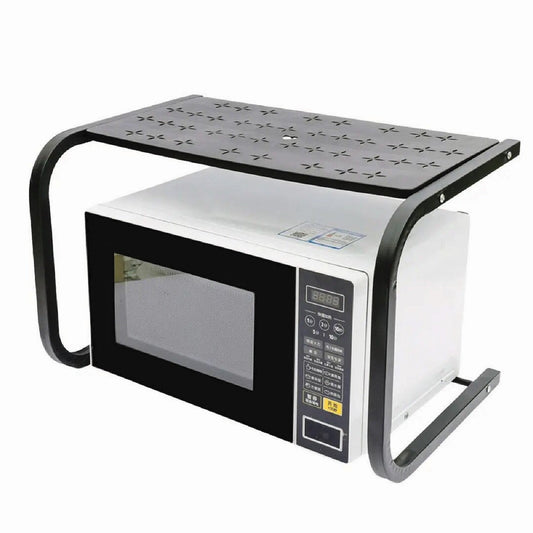 Microwave Oven Rack Stand With Top Storage Shelf – Black