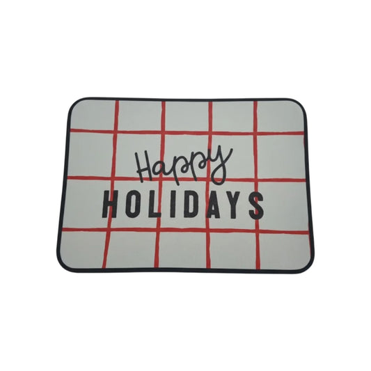 Festive "Happy Holidays" Welcome Door Mat – Indoor/Outdoor Holiday Decor
