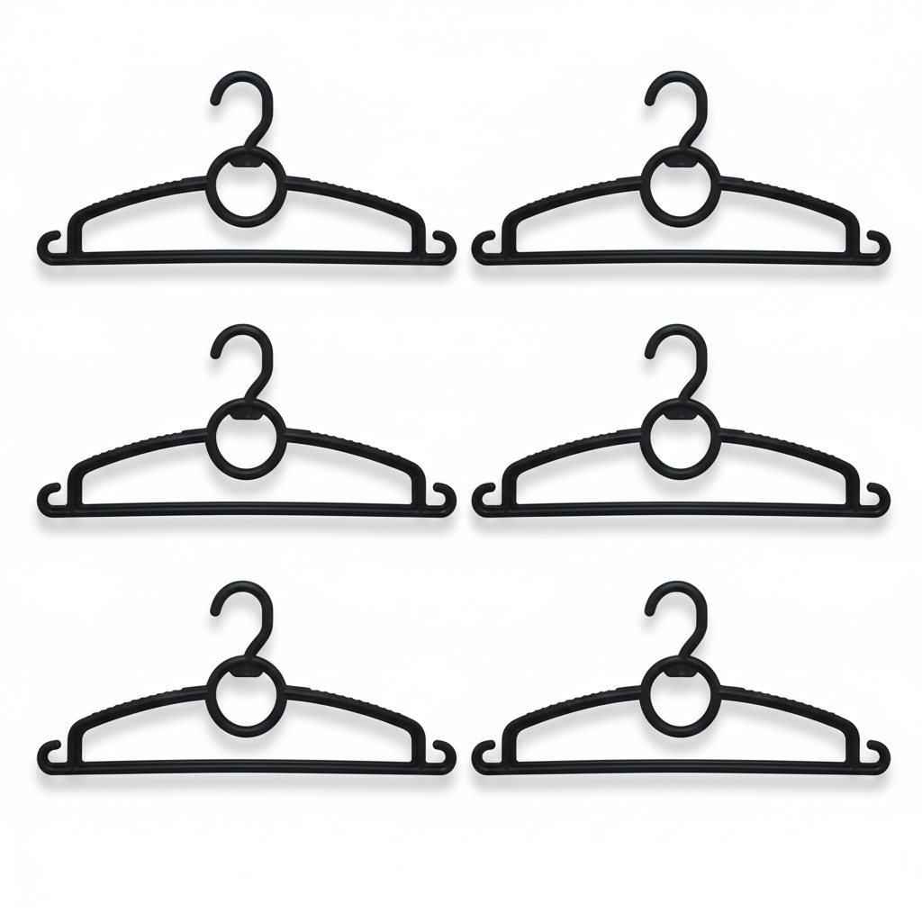 Metro Plast Heavy-Duty Plastic Hangers (6 Pieces) – Black