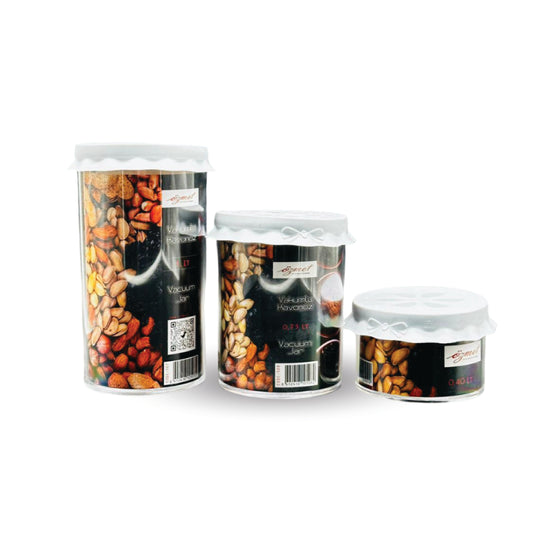 3-piece vacuum jar set – assorted sizes